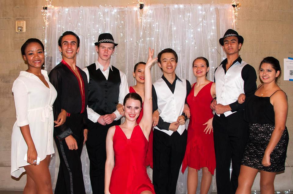 Members of The Claremont Colleges Ballroom Dance Company at their winter ball